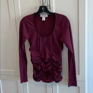 Long sleeve burgundy top